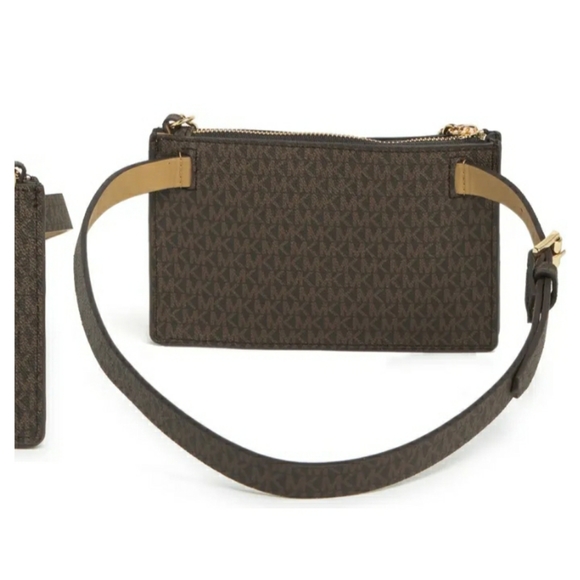 NWT MICHAEL KORS BELT WALLET CHAIN SIZE M. COLOR BROWN. - Picture 3 of 12